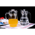 Haonai 1/1.7L kitchenware glassware tableware glass water jug glass water pitcher with plastic lid